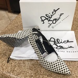 Polka-Dot Calf Hair Slingback Pumps
